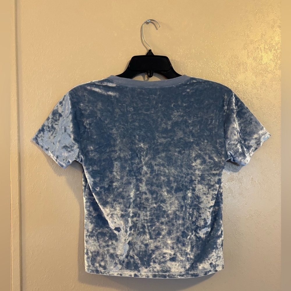 Victorias Secret PINK Blue Crush Velour crop top sz XS - Picture 2 of 4